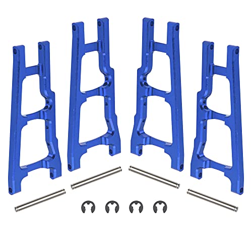ShareGoo Metal Front & Rear Suspension Arms A Arms Upgrade Parts 3655 Compatible with Traxxas 1/10 Slash 4x4 4WD Stampede 4x4 4WD RC Car Truck (Blue) - color: Blue