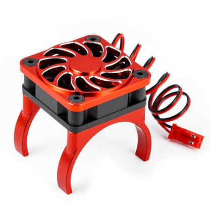 Cooling Fan 35mm Motor Heatsink for Tra-xxas Mini Maxx/Slash/XRT | VXL 3S 1:8 Jato 2S 4S 1:16 Red Aluminum Alloy Upgrade Parts - color: Red