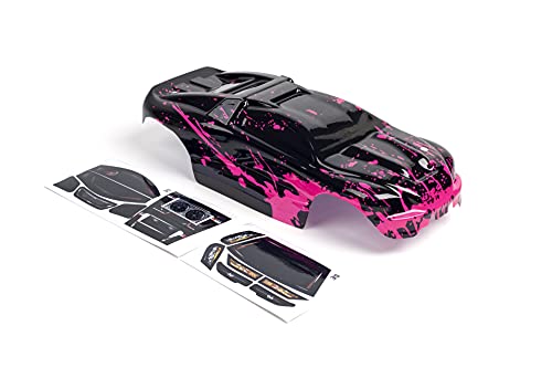 Custom Body Muddy Hot Pink Over Black Style Compatible for e-Revo Mini 1/16 Scale RC Car or Truck (Truck not Included) ERMN-HP-01
