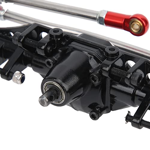 Metal Front Portal Axle Assembly Upgrade for RC Crawler Axial Capra 1.9 UTB, Aluminum Alloy RC Front Axle Replacement for RC Car Enthusiasts (Black Red)