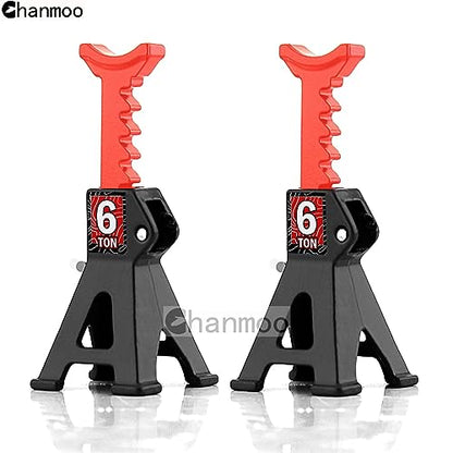 1/24 RC Toy Jack Stands 1/18 Simulation 6 Ton Metal Adjustable Mini Jacks Stand for 1:18 1:24 Scale Crawler Car Axial SCX24 Kyosho Tamiya HSP FCX24 TRX4M SCX24 AX24 Ford Bronco (Black, 2 PCS) - color: Black
