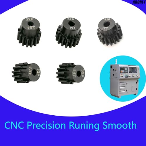 32P 5mm Pinion Gear Set 13T 14T 15T 16T 17T with Hex Key for Arrma 4s 3s Bigrock Grantie Senton Typhon Vorteks Kraton Mojave Outcast Fury Quake Upgrades Parts