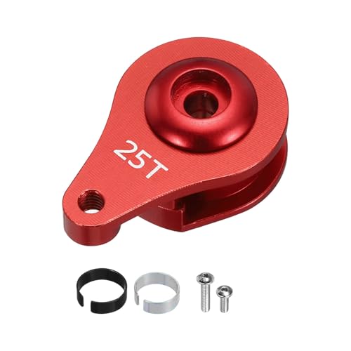 MECCANIXITY 1pcs 25T Servo Horn Arm Adjustable 1 Hole High-Torque Aluminum Alloy Servo Arm for 1/10 RC Model Car Truck Robot Boat Airplane, Red - color: Red