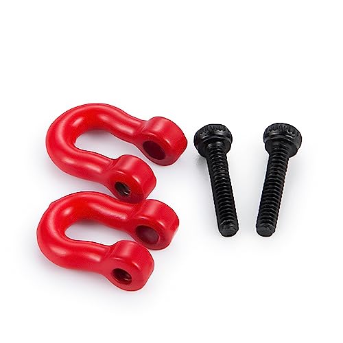 2Pairs Aluminum Tow Hooks D-Ring Hitch Tow Shackles | For TRX4M 1/18 Bronco Defender, RC Crawler Car