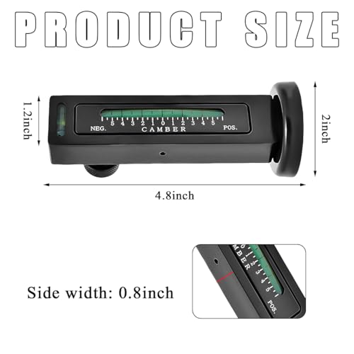 KVAEY Adjustable Magnetic Gauge Tool, Camber Caster Strut Wheel Hub Alignment Gauge Tool for Tire Repair, Universal Magnetic Gauge Wheel Alignment Tool for Most Car Truck RV (Black) - color: Black