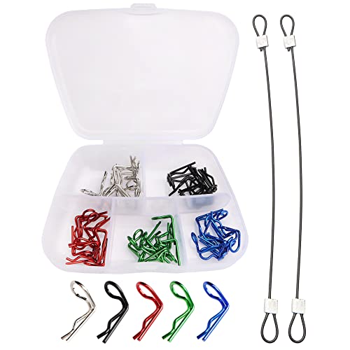 50 Pieces 1mm 90-Degree Angle RC Cars Universal Body Clips Bent Springy Pins & RC Car Clip Pin Steel Wires for All 1/16 1/18 1/20 Scale Model Truck Crawler Trucks - color: 1.0mm