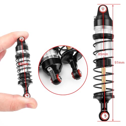 89mm Threaded Damper for Tra-xxas 1:16 Mini Maxx 4WD XRT VXL-3S | Monster Truck Upgrades Silver Aluminum 7075 Alloy Adjustable Spring Shock Absorber - color: Silver