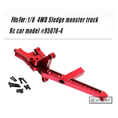 Front Chassis Brace Upgrades Part for 1/8 Sledge 4WD #95076-4,Aluminum Alloy Front Chassis Brace Hops up for Sledge Monster Truck RC Car #95076-4,Replace #9520, Red - color: Red - Front Chassis Brace