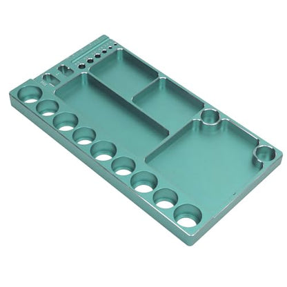 RiToEasysports RC Screwdriver Tool Storage Rack Magnetic Screw Tray Aluminum Alloy with 4pcs Magnetic Pads for RC Cars Airplanes Helicopters Repair (Green) - color: Green