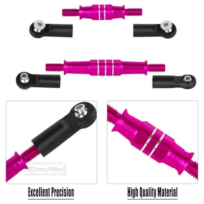 RC Upgrades Part for 1/8 Typhon 6S BLX,Alloy Front Rear Suspension Arms,Turnbuckles Links,Front Knuckles Steering Blocks &Rear Hub Stub Axle Carriers,Wing Mount &Wheelie Bar Set,Pink - color: Pink(1set)