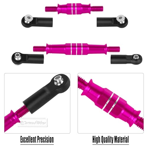 RC Upgrades Part for 1/8 Typhon 6S BLX,Alloy Front Rear Suspension Arms,Turnbuckles Links,Front Knuckles Steering Blocks &Rear Hub Stub Axle Carriers,Wing Mount &Wheelie Bar Set,Pink - color: Pink(1set)