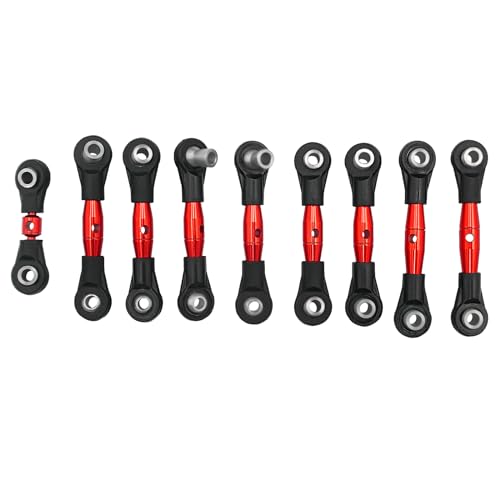 1 Set Aluminum Tie Rods for 1/10 4WD GT 4-Tec 2.0 (83056-4) RC Cars (Red) - color: Red