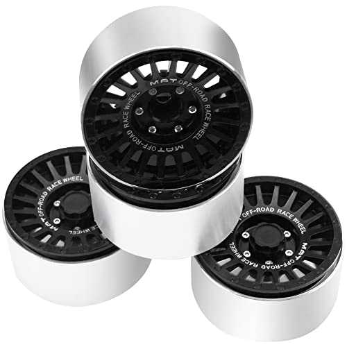2.2" Metal Beadlock Wheel Rims 35mm Wide Fit 2.2 Tires Compatible with Traxxas TRX4 TRX6 Axial SCX10 90046 SCX10-III Wraith RR10 Spectra 1/10 RC Crawler