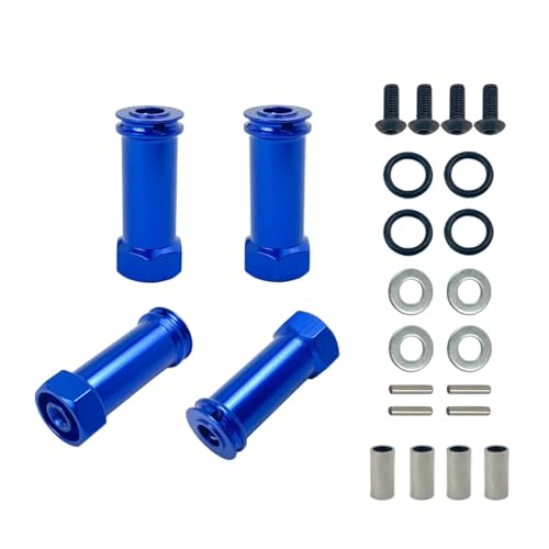 RC Car Accessories for Wltoys 12428-ABC 12429 12423-ABC 12423 1/12 rc Car Parts 12mm Aluminum Wheel Hex Hub Adapters Long 30mm Adaptor Extension Combiner Coupler - color: Blue