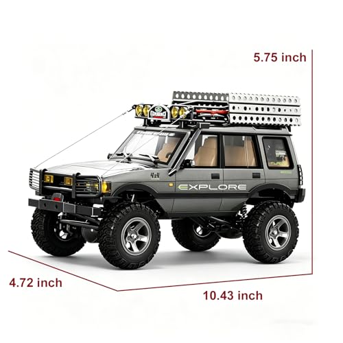 YUCT 1/18 RC Crawler 4WD Off-Road Truck, 2.4GHz All Terrain Rock Crawler | JXC LR1801 Portable Remote Control Car for Adults Outdoor Adventure (Matte Gray) - color: Matte Gray