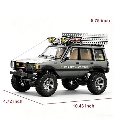 YUCT 1/18 RC Crawler 4WD Off-Road Truck, 2.4GHz All Terrain Rock Crawler | JXC LR1801 Portable Remote Control Car for Adults Outdoor Adventure (Matte Gray) - color: Matte Gray