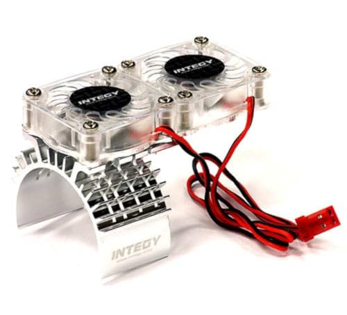 Silver Twin Cooling Fan w/Motor Heatsink for Traxxas 1/10 Slash 4X4 (6808)