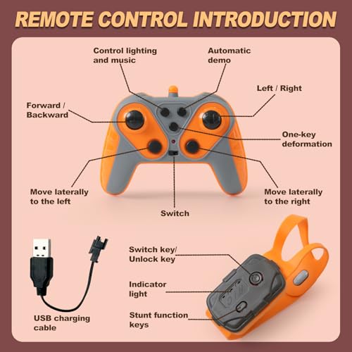 Gesture Sensing Remote Control Stunt Car for Kids Ages 6 7 8-12 - Best Birthday Gifts for 6 7 8 9 10 11 12 13+ Year Old Boys, 2.4Ghz 4WD Off-Road Vehicle with Lights & Music