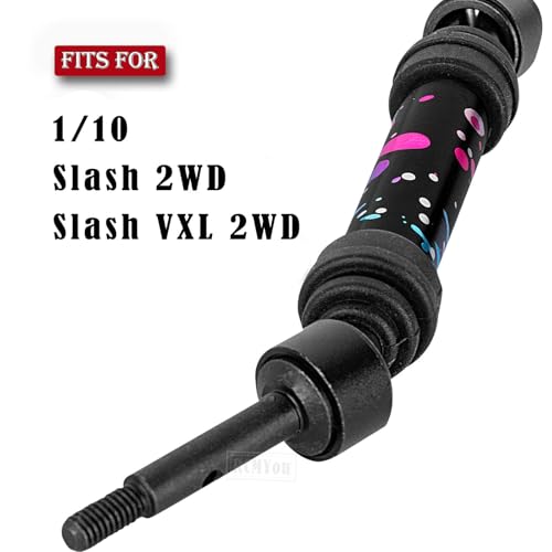 RC Rear Drive Shaft CVD & Front Axles Upgrades Part for 1/10 Slash 2WD/Slash VXL 2WD,Stainless Steel #45 Driveshaft with Hex,Colorful - color: Colorful - Parts