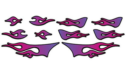 RC car Truck - Tribal Flames - 10pc Body Decal kit - Universal for Arrma Losi HPI Axial Traxxas Redcat Tekno 1/10 1/8 Scale Rock Crawler Stickers (Purple/Pink) - color: Purple/Pink