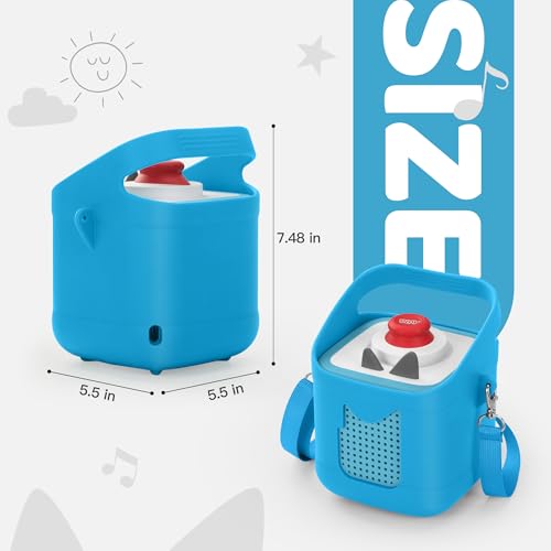 PISOSN Shockproof Carrying Case for Toniebox 2 – Anti-Slip Silicone Cover with Handle for Secure Grip (Blue) - color: Blue