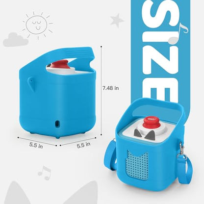 PISOSN Shockproof Carrying Case for Toniebox 2 – Anti-Slip Silicone Cover with Handle for Secure Grip (Blue) - color: Blue