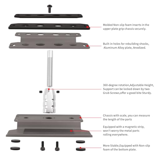 Hobbypark RC Car Work Stand Aluminum Alloy for 1:10 1:12 1:16 1:18 Scale Trucks Buggies On Road Touring Drift