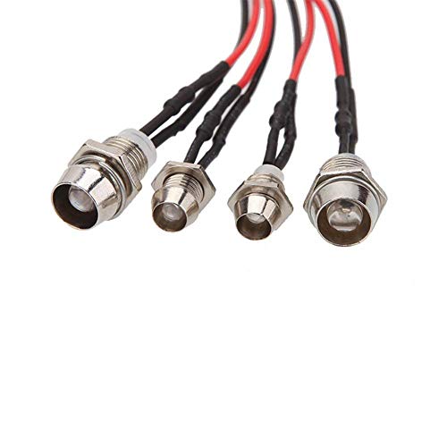 RC Truck Car Led Light Kit,WONFAST LED RC Car 4Led Lamp Set 2 White Headlights 2 Red Taillight Compatible with 1/10 1/8 Truck Rc Car Tank Hsp Tamiya D3 Rc Car Accessories - color: 4 Led