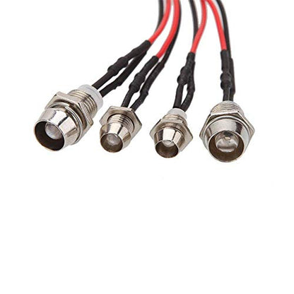 RC Truck Car Led Light Kit,WONFAST LED RC Car 4Led Lamp Set 2 White Headlights 2 Red Taillight Compatible with 1/10 1/8 Truck Rc Car Tank Hsp Tamiya D3 Rc Car Accessories - color: 4 Led