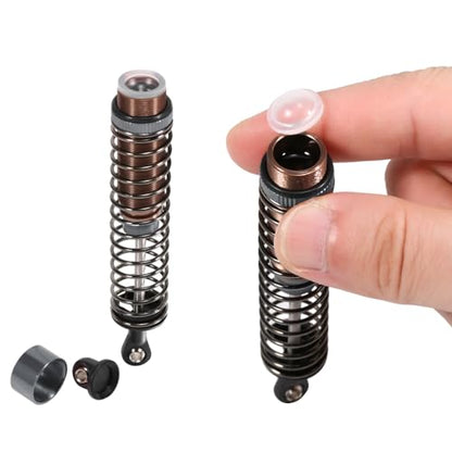 Oil Shock Absorbers Upgrade Compatible with 1/10 RC Cars | Fits Axial / D90 / Scx10 / Tamiya / Trx4 - Oil Damper Upgrade - Gray - color: Gray