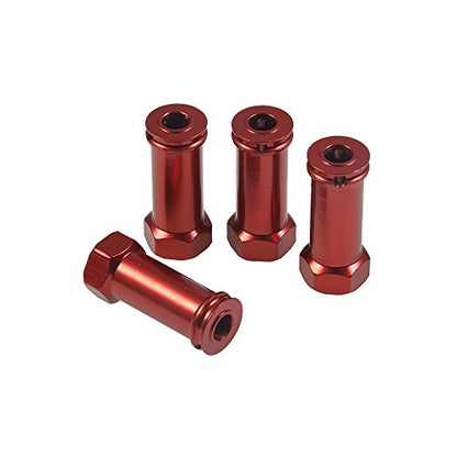 4Pcs/Set Aluminum 12mm Wheel Hex Hub Adapters 25mm/30mm Extension Hex Drive Adapter Combiner Compatible with 1/10 RC Crawler Axial SCX10 Wraith Upgrades (Red - 30mm Offset Extension) - color: Red - 30mm Offset Extension