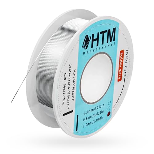 Rosin Core Solder Wire For Electronics,63/37 Tin Lead Low Temp Solder Metal Wire(1.0mm/50g) - size: 1.0mm/50g