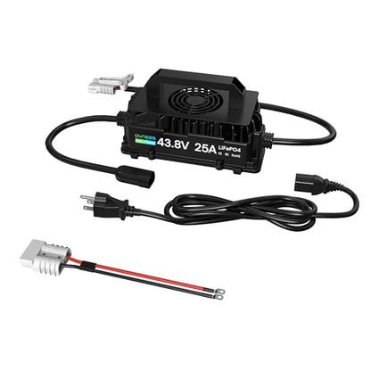 36V 25A LiFePO4 Battery Charger, 43.8V 25Amp Fast Charger for 36V Lithium Golf cart Battery, IP67 Waterproof, 36V Lithium Battery Charger Perfect for Golf cart, RV, Trolling Motor