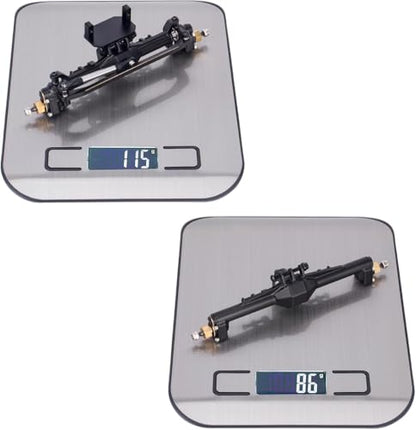 TRX4M Brass Axles, 216.4g Portal Axles CNC +10mm Front & Rear Complete Set with Lay-Down Servo Mount & Links for 1/18 TRX4M RC Crawler Car Upgrades Parts DIY