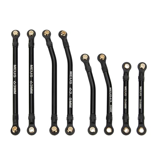 MEUS RACING TRX4M Links Aluminum High Clearance Links Set for Traxxas 1/18 TRX4M K10 High Trail F150 RC Crawler (Black,K10 High Trail F150)