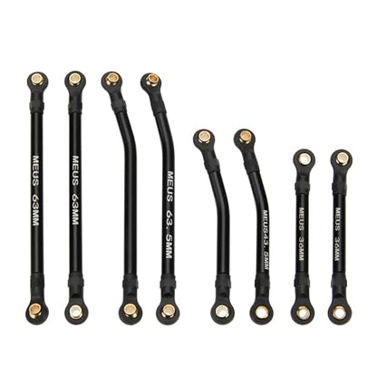 MEUS RACING TRX4M Links Aluminum High Clearance Links Set for Traxxas 1/18 TRX4M K10 High Trail F150 RC Crawler (Black,K10 High Trail F150)