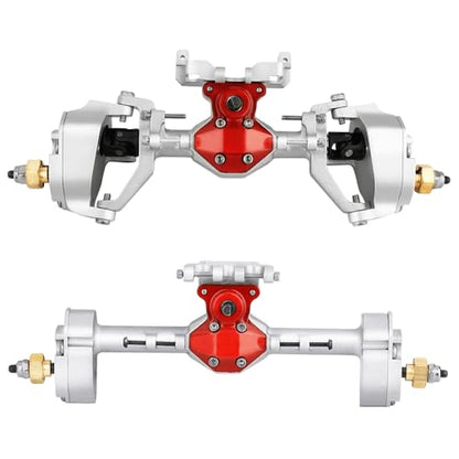 SCX24 Diamond Shape Front Rear Portal Axle Upgrades for Axial SCX24 Deadbolt C10 JLU Gladiator Bronco 1/24 RC Crawler (Silver) - color: Silver