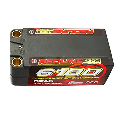 Gens ace Redline Drag Racing Series 130C 6100mAh 7.4V 2S2P HardCase Shorty Lipo Battery