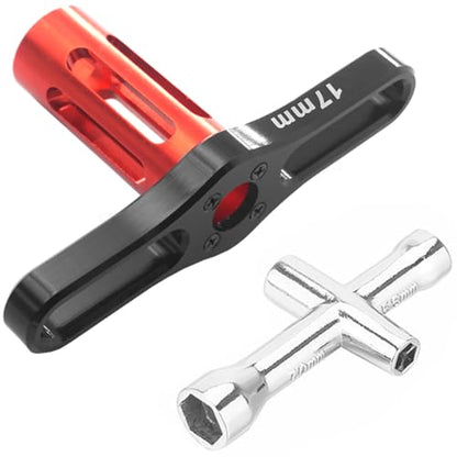 17mm Wheel Hex Wrench & 4/5/5.5/7mm Small Sleeve Hex Socket Wheel Spanner Tool for 1/8 1/10 RC Car Truck Crawler Truggy Buggy Tires Tyre