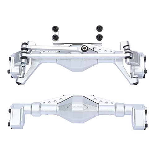 RCAWD Front & Rear Axle Housing Without Gears, Rear & Steering Axle Assembled Upgrades for 1/18 Axial UTB18 Capra Trail Buggy Crawlers Aluminum Parts AXI218001 Silver - color: Silver