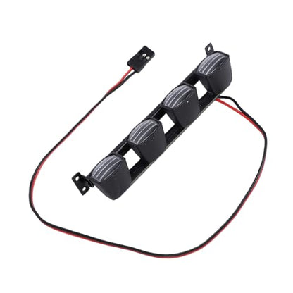 Dpofirs Durable Metal Bracket RC | PreWired PlugandPlay 4 LED Roof Light Bar for 1/12 1/14 /16/18 RC Crawler Offroad Vehicles, Easy Installation Upgrade for WPL MN