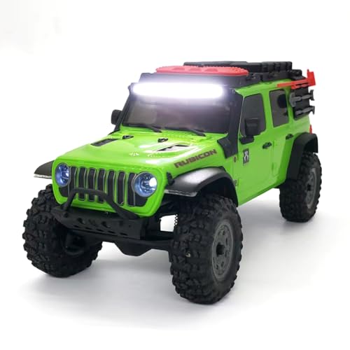 Plastic Roof Round Light LED Strip Lights Bar Bumper Spotlight for 1/30 RC Crawler Car SCX30 Jeep Wrangler Part (White Roof Light Bar)