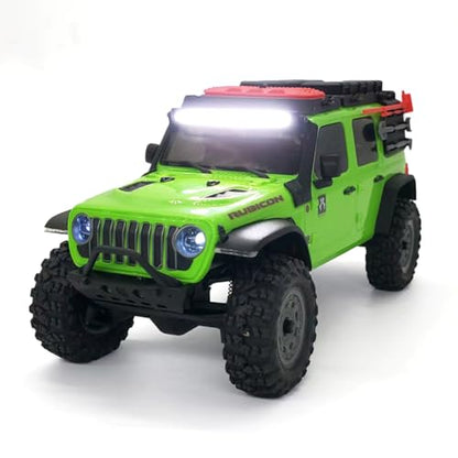 Plastic Roof Round Light LED Strip Lights Bar Bumper Spotlight for 1/30 RC Crawler Car SCX30 Jeep Wrangler Part (White Roof Light Bar)