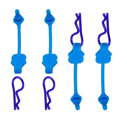 8PCS TGCWENG Universal RC Body Clips w/Pull Tabs Car Clips R Clips for All 1/10 1/12 Scale TRX4 Losi HPI Arrma Kyosho Himoto RC Car Truck Crawler Body Shell Upgrades (1.2mm Purple Clips+Blue Pull) - color: Blue Clips+Blue Pull