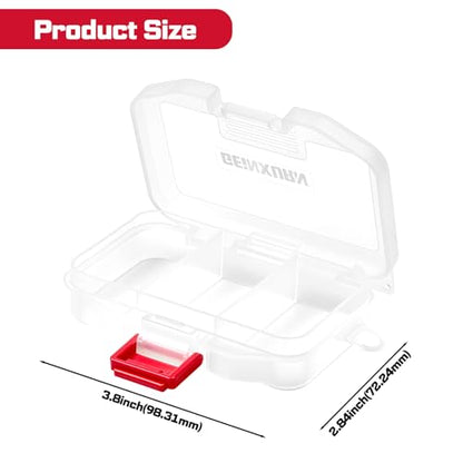 Geinxurn Small Parts Organizer, 4Pcs Plastic Transparent Portable Tools Boxes with Dividers for Small Accessories Storage Cases - style: Small-4pcs