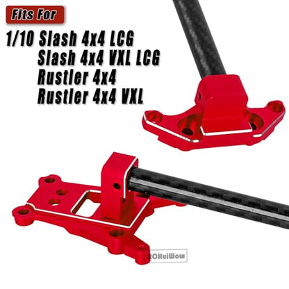 RC Chassis Brace Kit Upgrades Part for 1/10 Slash 4x4 LCG,Slash 4x4 LCG VXL,Rustler 4x4,Rustler 4x4 VXL,Alloy Aluminium w/Carbon Fibre Chassis Brace,Red - color: Red(1set)