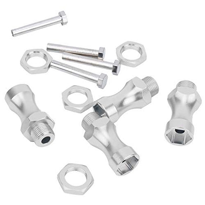 Ejoyous RC Wheel Hub Adapter Hex Drive Hub Adapter RC Hex Coupler 12mm to 17mm Aluminum Alloy CNC Machined 30mm Extension with 5mm Inner Diameter for 1/10 Car Truck (Silver) - color: Silver