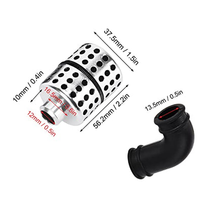 RC Air Filter Aluminum Alloy High Performance Durable Easy Install Air Filter for 1/8 Nitro Power Engine Black 56.2mm 37.5mm 16.5mm 13.5mm 12mm 10mm