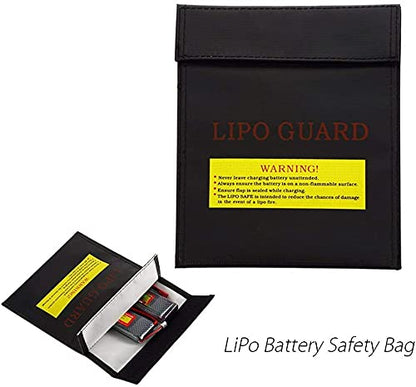 Jumbo Fire Resistant Lipo Battery Bag for Safe Charging & Storage (Black, 30 × 23cm)