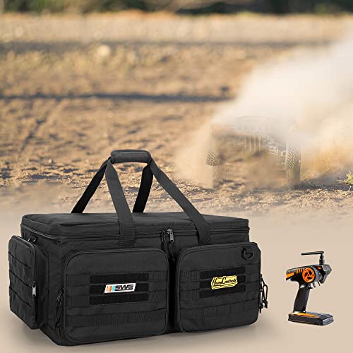 GOBUROS RC Storage Bag for 1/8 and 1/10 Car, RC Carrying Bag(Patent Design) | RC Car Carrying Case with Bottom Solid Clapboard for Support and Multi-Pockets for RC Tools